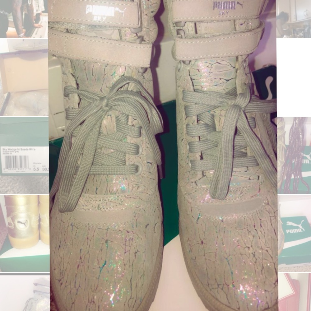 Sky wedge Iri suede pumas (Women’s)